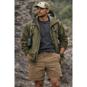 Columbia Chino Dark Khaki Cotton Shorts Mens 38‎ Brown Outdoor Casual Gorpcore